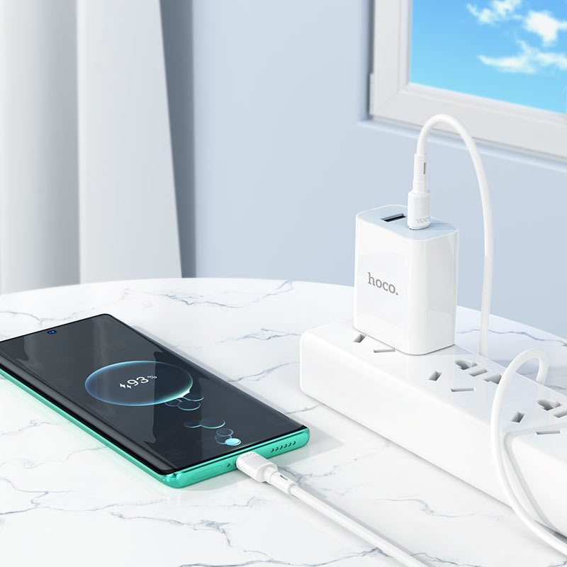 Kabel za podatke i punjenje USB-C - USB-C HOCO X83 Victory, 60W, 1m, Bijeli