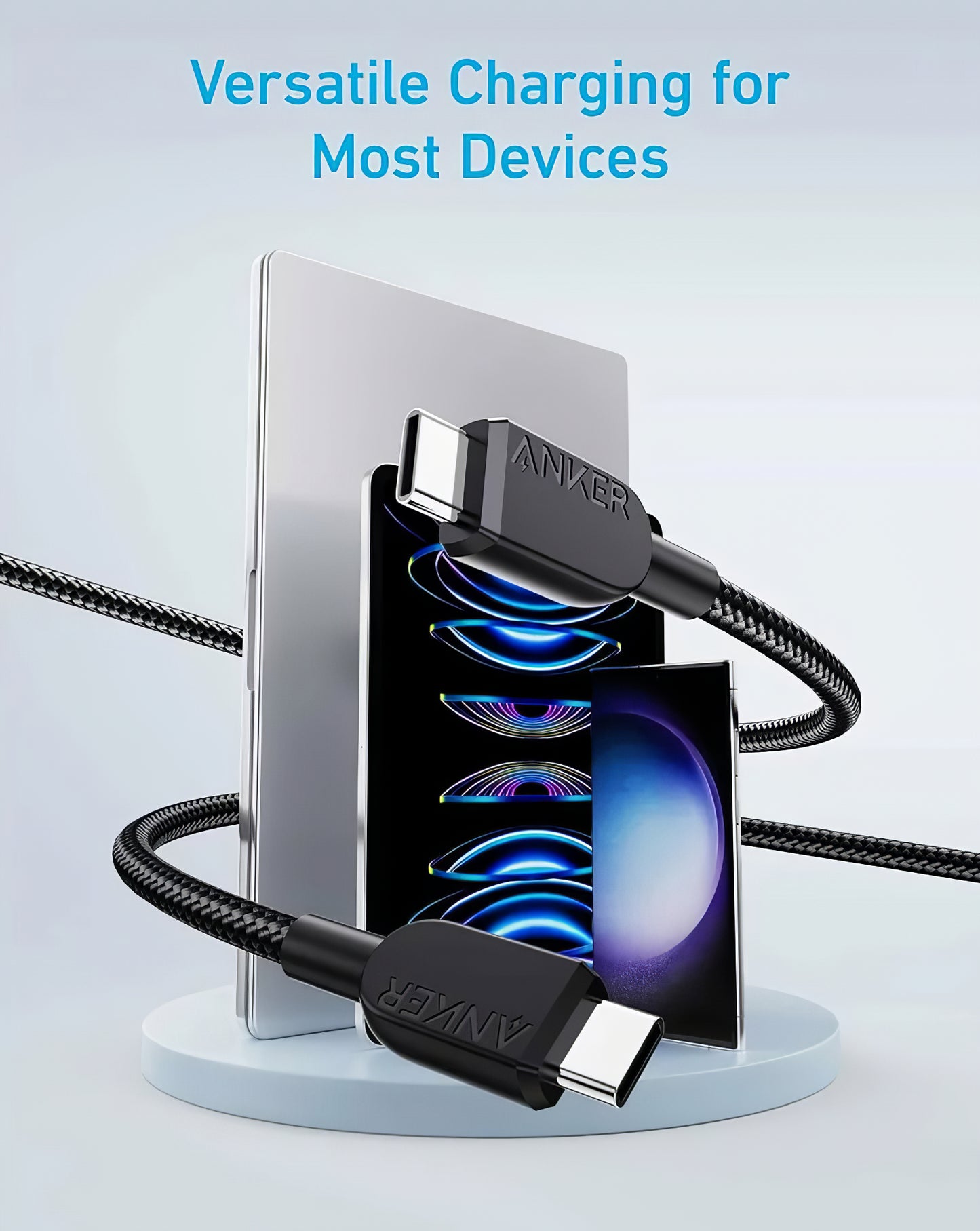Kabel za prijenos podataka i punjenje USB-C - USB-C Anker 310, 240W, 0.9m, Crni A81D5H11