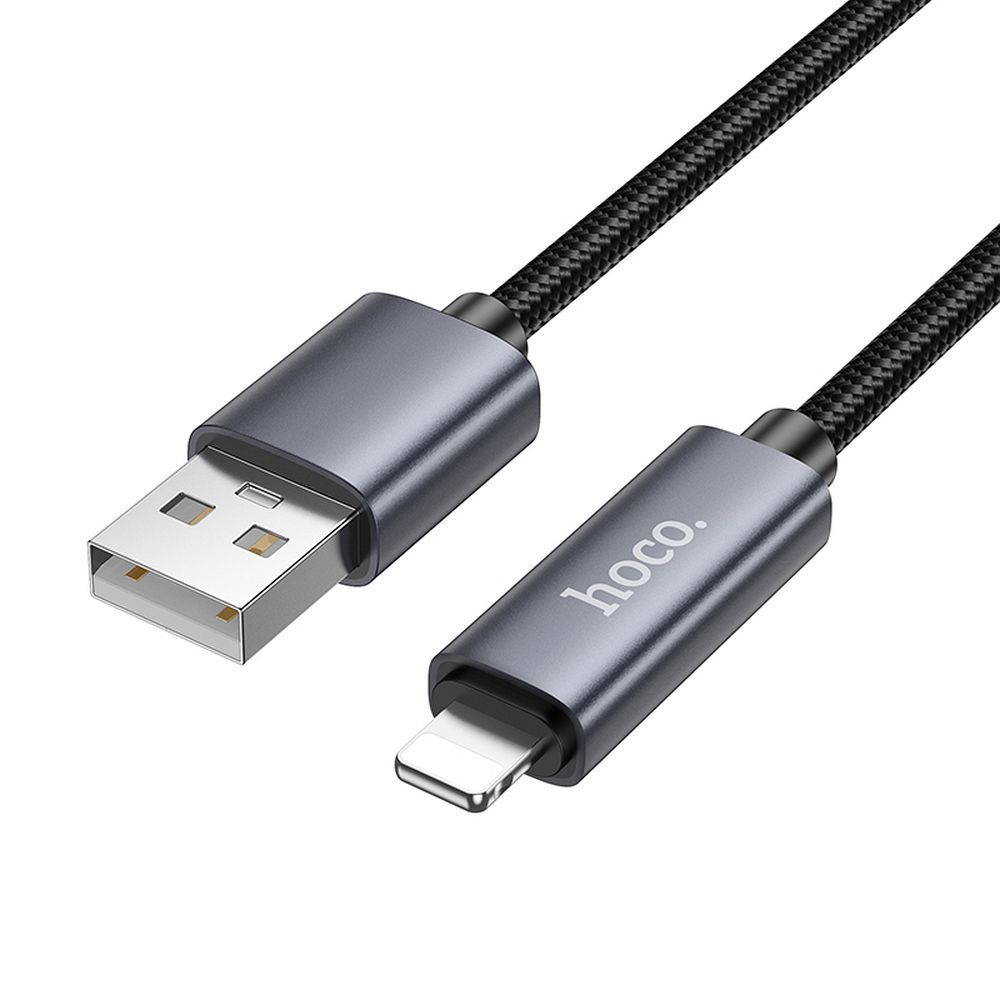 Kabel za podatke i punjenje USB-A - Lightning HOCO Display X112, 18W, 1m, Crni