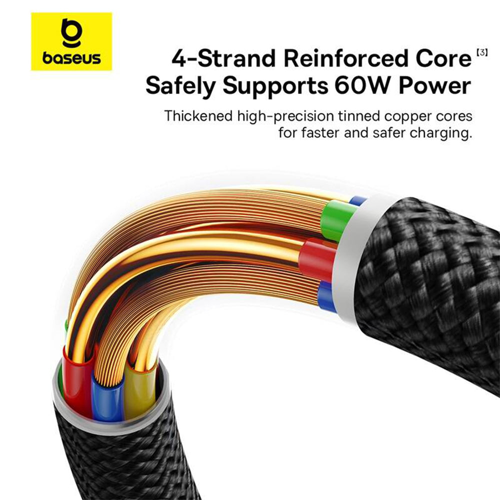 Kabel za podatke i punjenje USB-A - USB-C Baseus Dura Series, 60W, 1m, Crvena P10377802U01-01