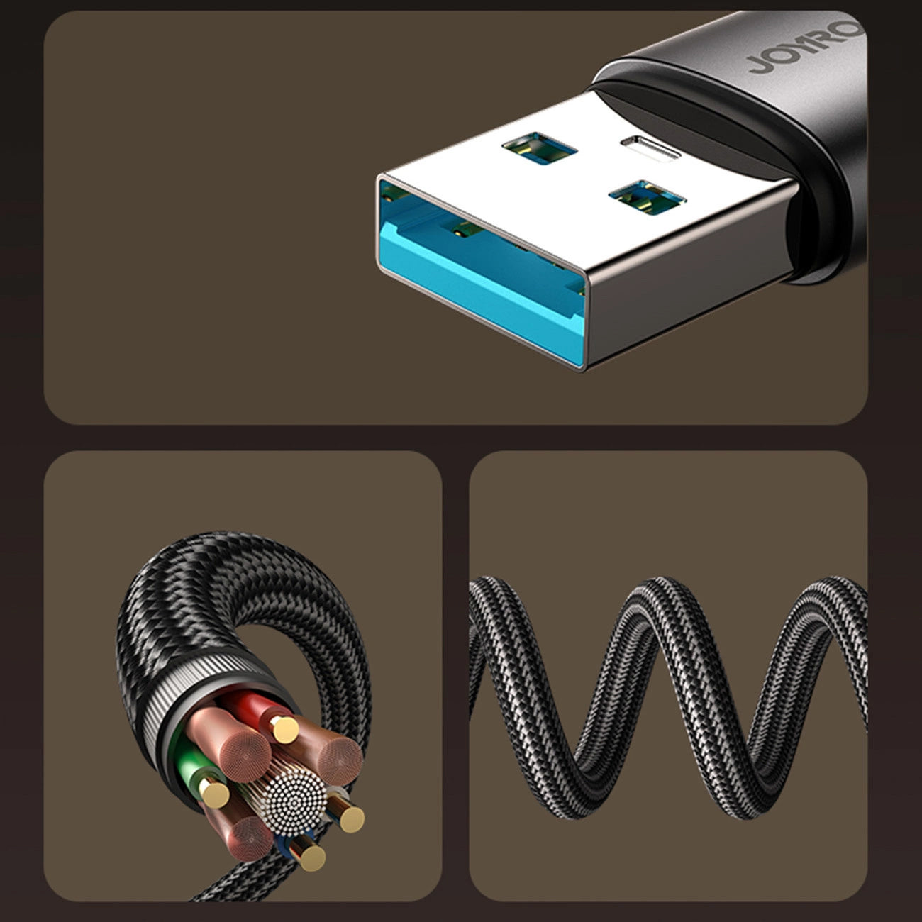 Kabel za prijenos podataka i punjenje USB-A - USB-C Joyroom S-A56 EnjoyX Angled, 20W, 1.2m, Crni