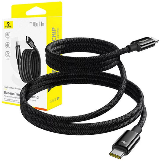 Kabel za podatke i punjenje USB-C - USB-C Baseus Tungsten Gold, 100W, 1m, Crni P10319805111-00