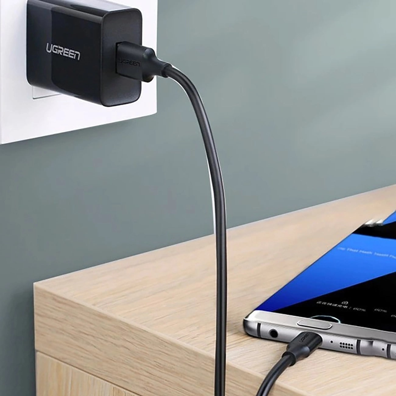 Kabel za podatke i punjenje USB-A - USB-C UGREEN US184, 18W, 0.5m, Crni