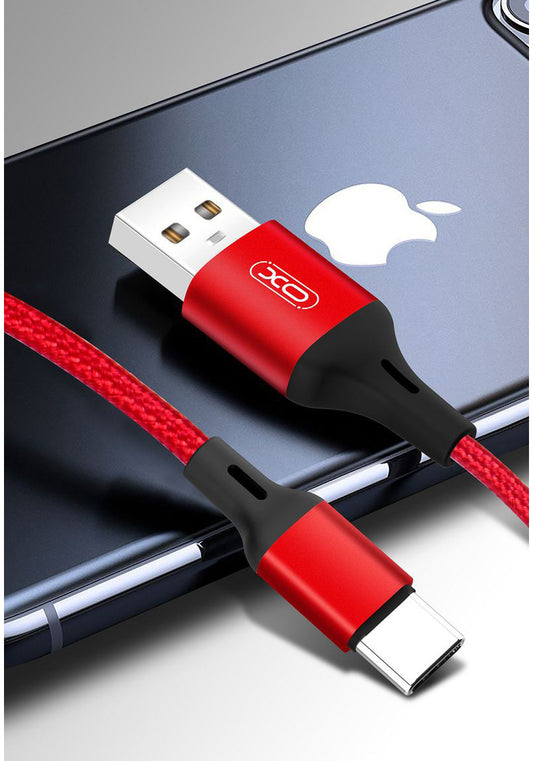 Kabel za podatke i punjenje USB-A - USB-C XO Design NB143, 18W, 2m, Crveni