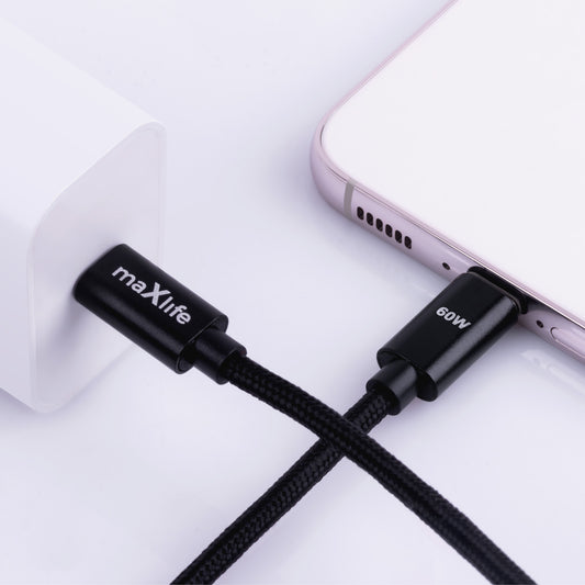 Kabel za prijenos podataka i punjenje USB-C - USB-C MaXlife MXUC-12, 60W, 2m, Crni