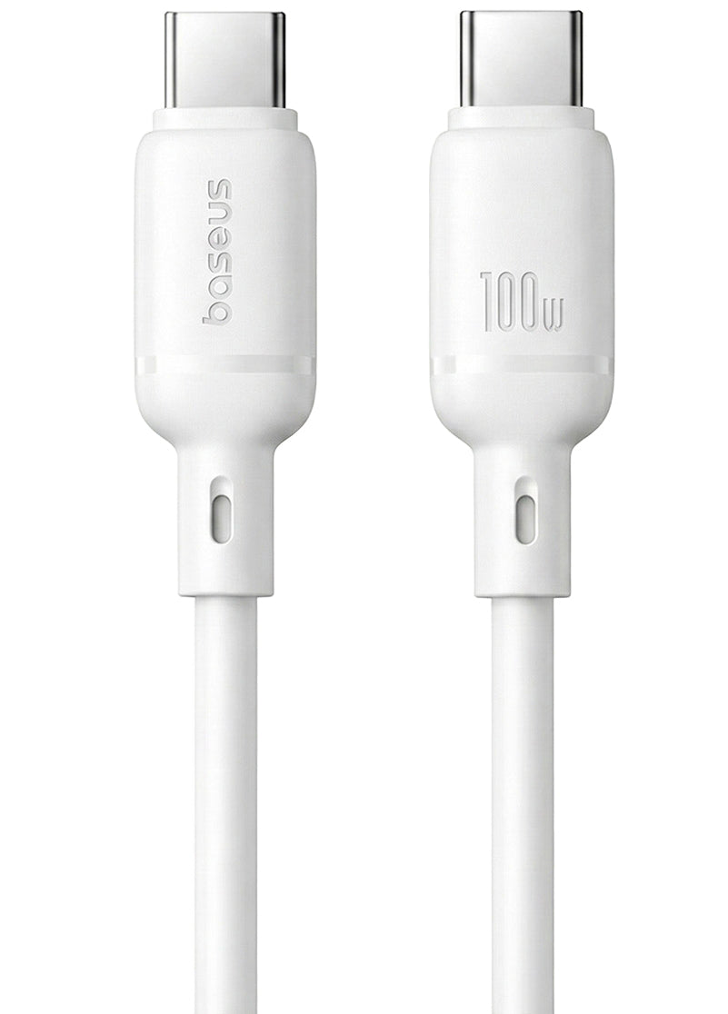 Kabel za podatke i punjenje USB-C - USB-C Baseus Silky, 100W, 1m, Bijeli P10377704213-00