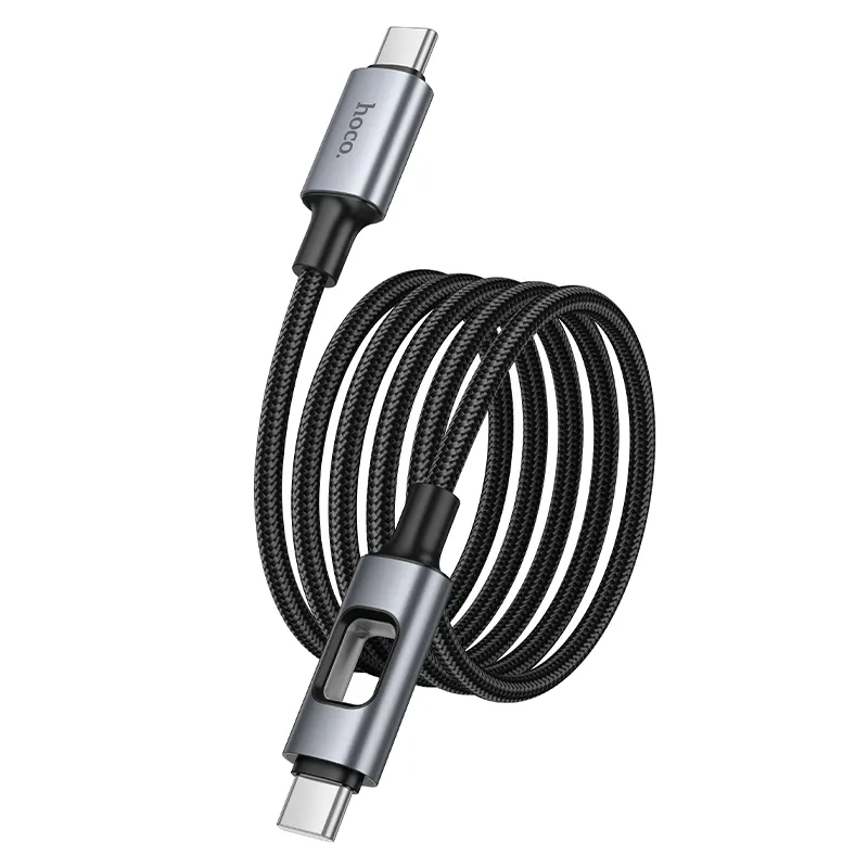 USB-C - USB-C HOCO U144 Led kabel za prijenos podataka i punjenje, 60W, 1.2m, Crna