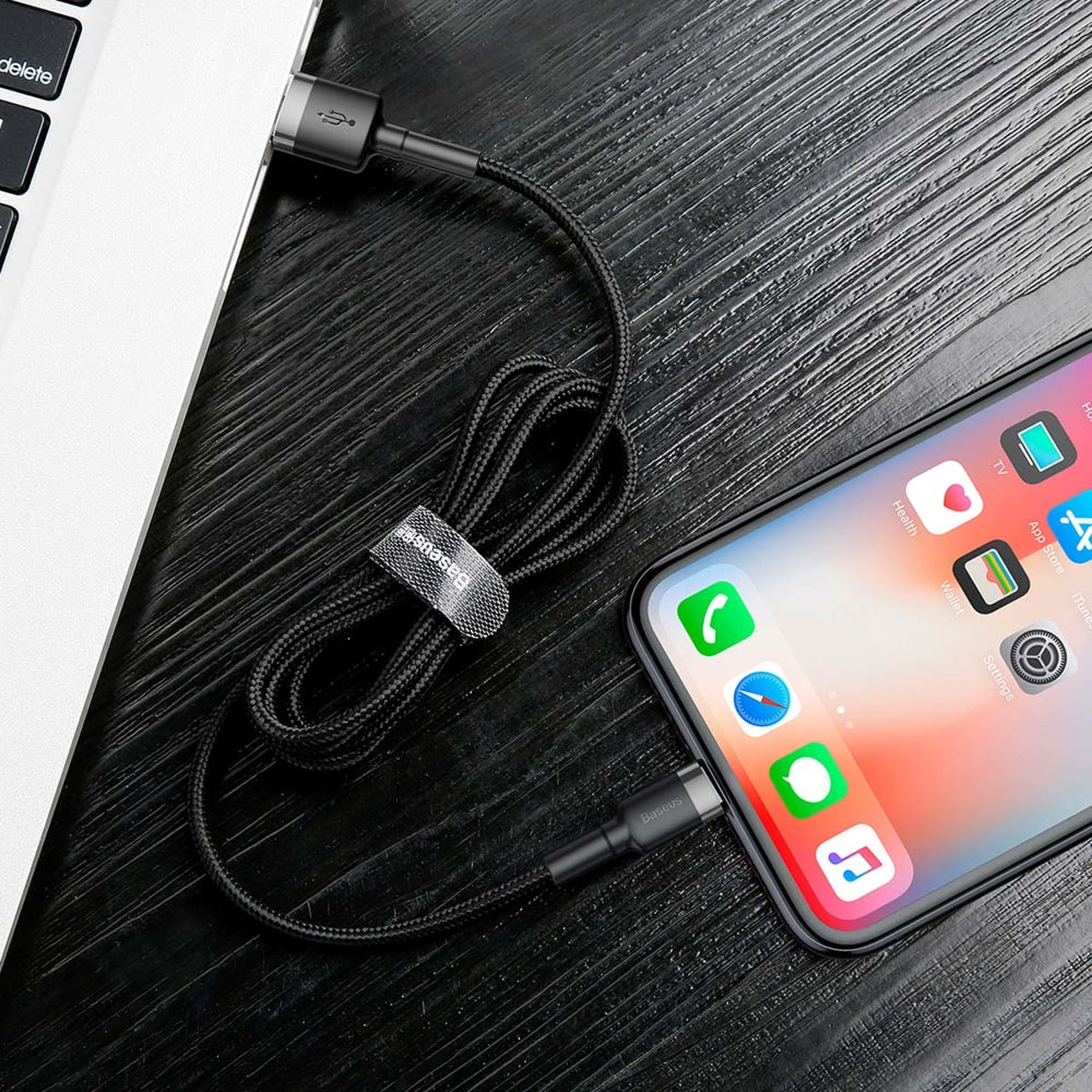 Kabel za Prijenos Podataka i Punjenje USB-A - Lightning Baseus Cafule, 18W, 1m, Sivi CALKLF-BG1