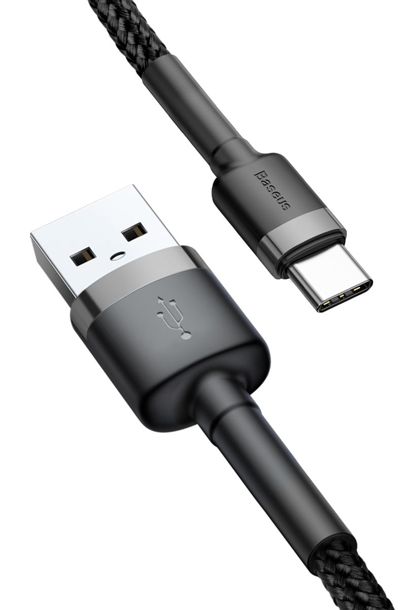 Kabel za prijenos podataka i punjenje USB-A - USB-C Baseus Cafule, 60W, 1m, Sivi CATKLF-BG1