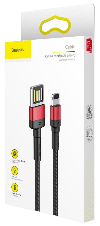 Kabel za podatke i punjenje USB-A - Lightning Baseus Cafule Special Edition, 18W, 1m, Crveni CALKLF-G91