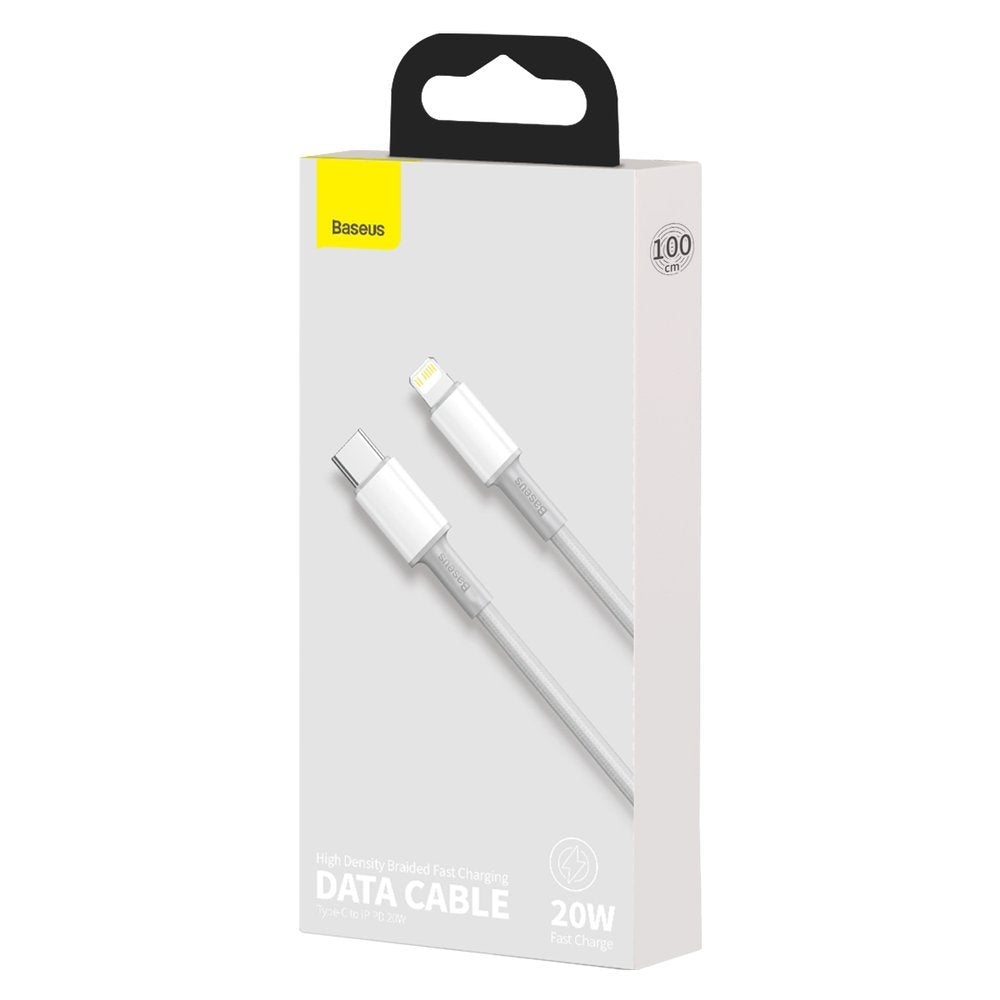 Kabel za Prijenos Podataka i Punjenje USB-C - Lightning Baseus High Density Braided, 20W, 2m, Bijeli CATLGD-A02