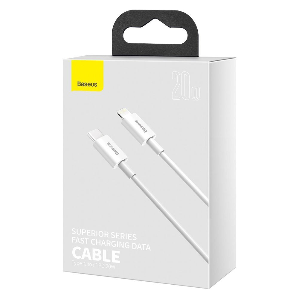 Kabel za Prijenos Podataka i Punjenje USB-C - Lightning Baseus Superior Series, 20W, 0.25m, Bijeli CATLYS-02
