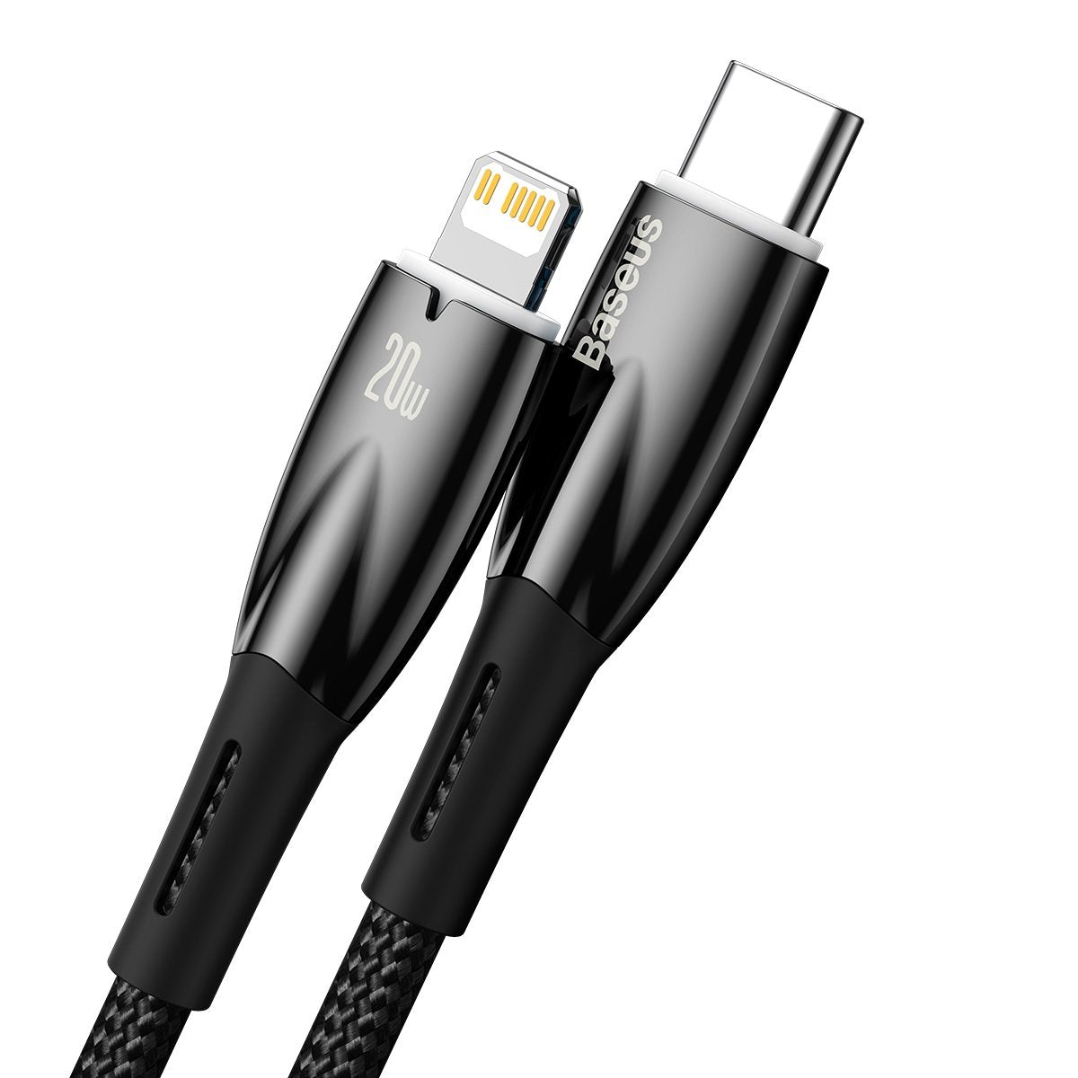 Kabel za Prijenos Podataka i Punjenje USB-C - Lightning Baseus Glimmer Series, 20W, 2m, Crni CADH000101