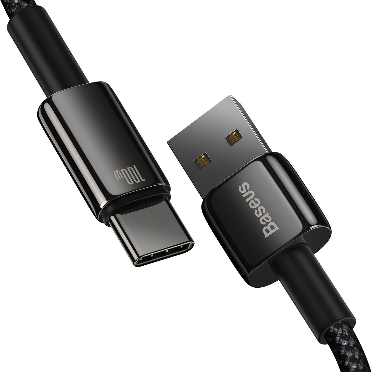 Kabel za Prijenos Podataka i Punjenje USB-A - USB-C Baseus Tungsten Gold, 100W, 2m, Crni CAWJ000101