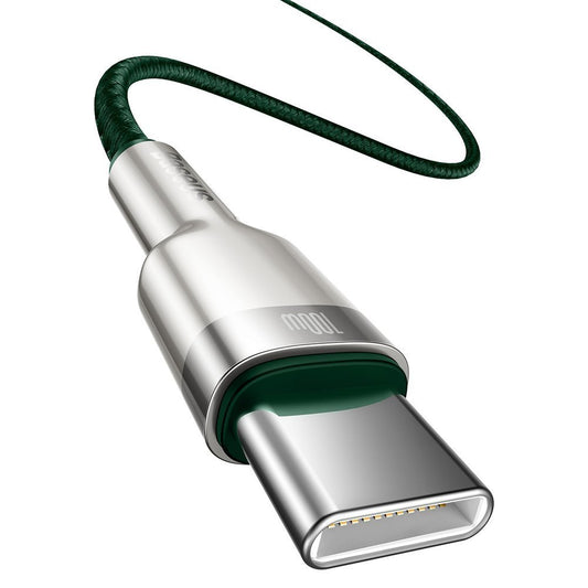 Kabel za Prijenos Podataka i Punjenje USB-C - USB-C Baseus Cafule Metal Series, 100W, 2m, Zelena CATJK-D06