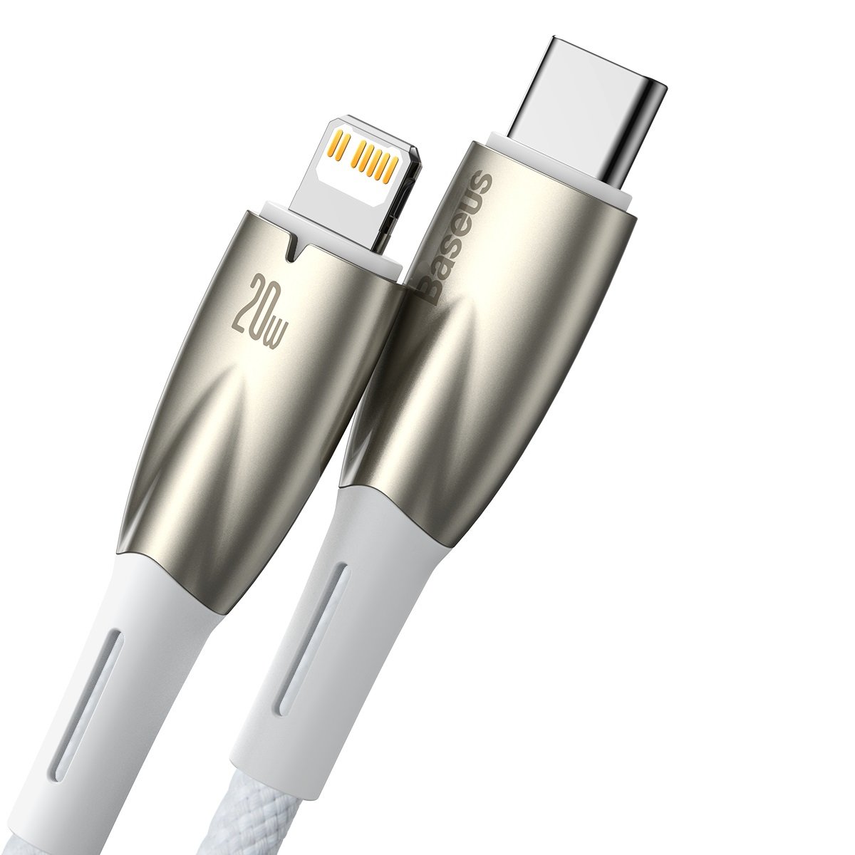 Kabel za Prijenos Podataka i Punjenje USB-C - Lightning Baseus Glimmer Series, 20W, 1m, Bijeli CADH000002