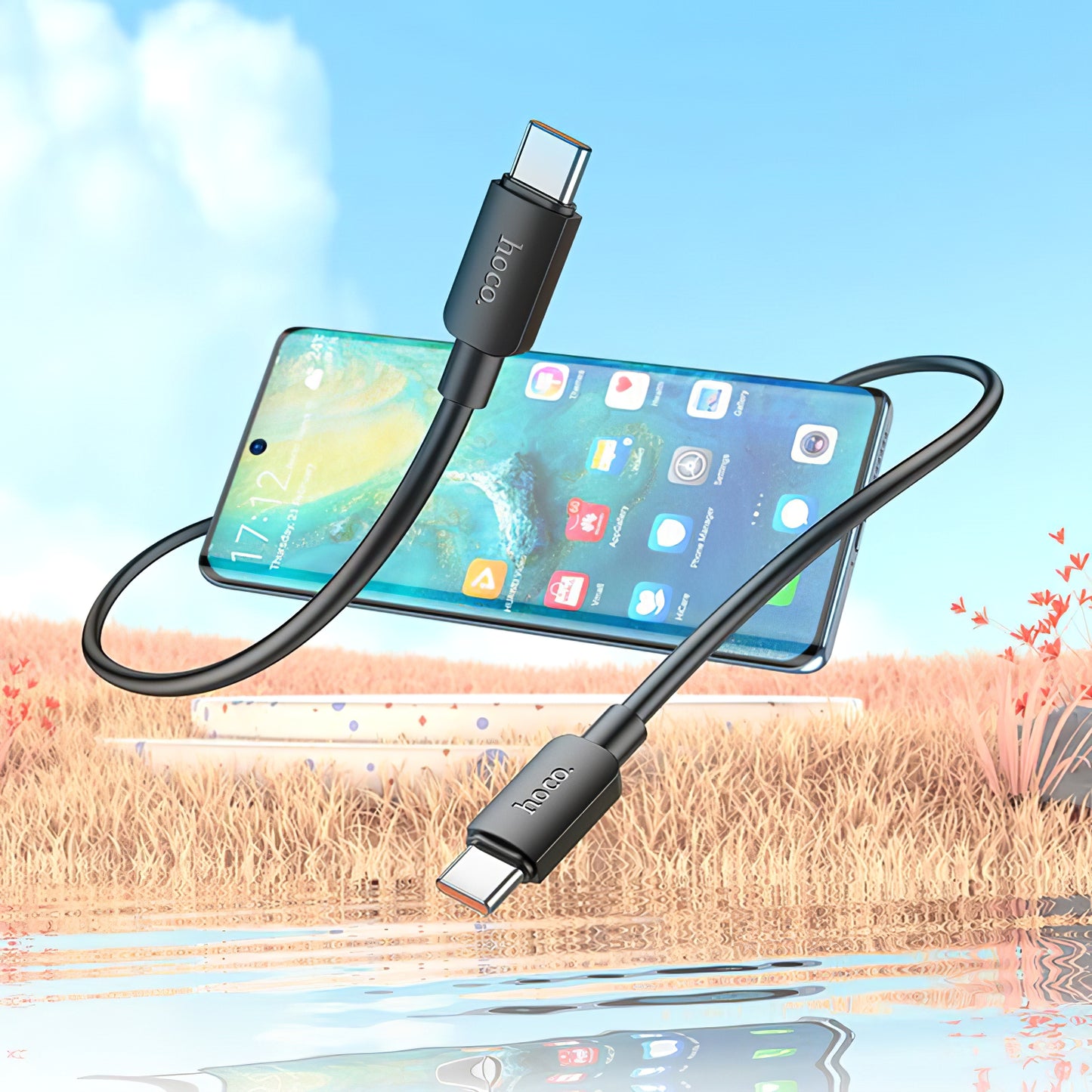 Kabel za podatke i punjenje USB-C - USB-C HOCO X96, 100W, 1m, Crni