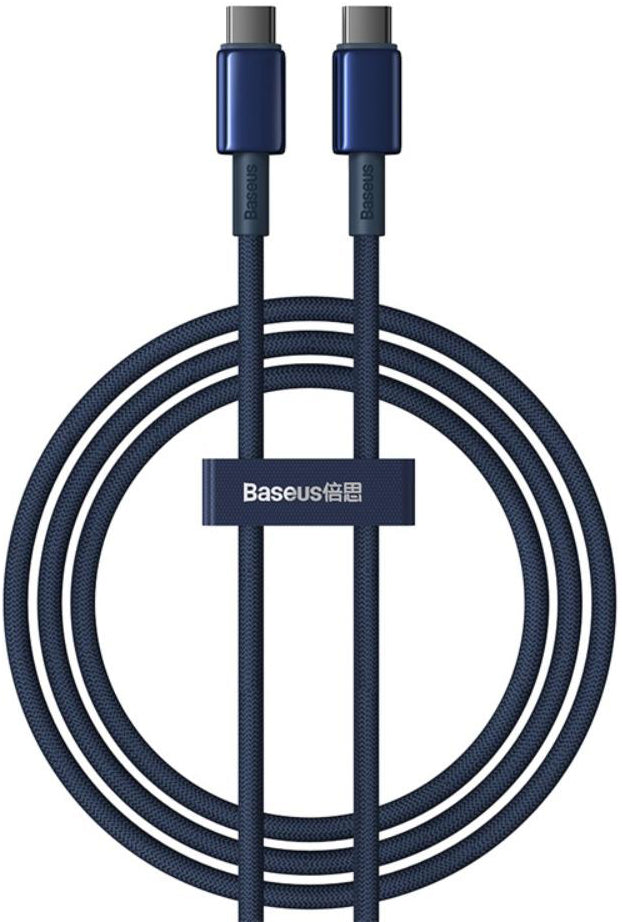 Kabel za podatke i punjenje USB-C - USB-C Baseus Tungsten Gold, 100W, 1m, Tamnoplavi P10319800321-03