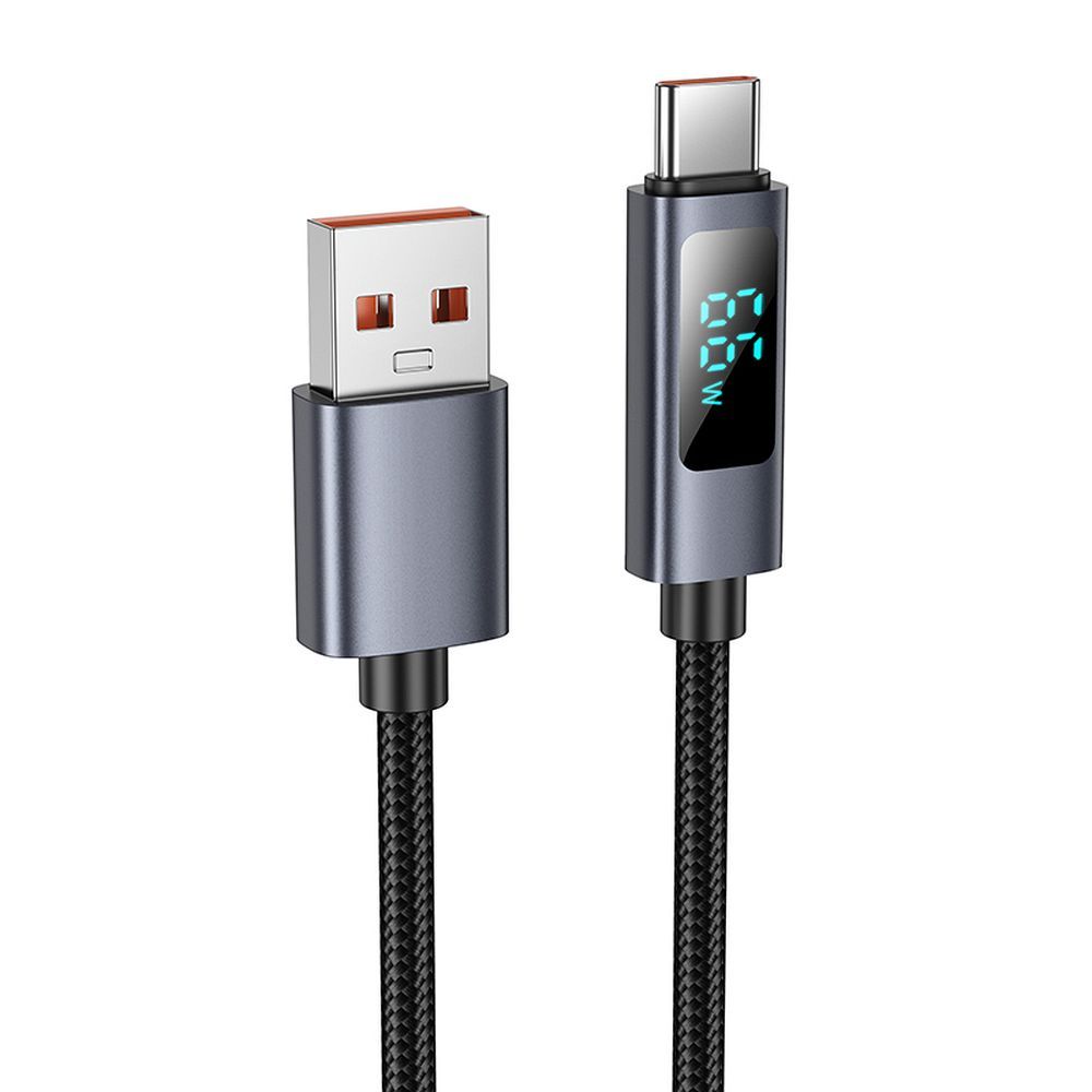 Kabel za podatke i punjenje USB-A - USB-C HOCO Display X112, 100W, 1m, Crni