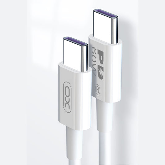Kabel za podatke i punjenje USB-C - USB-C XO Design NB-Q190A, 60W, 1m, Bijeli