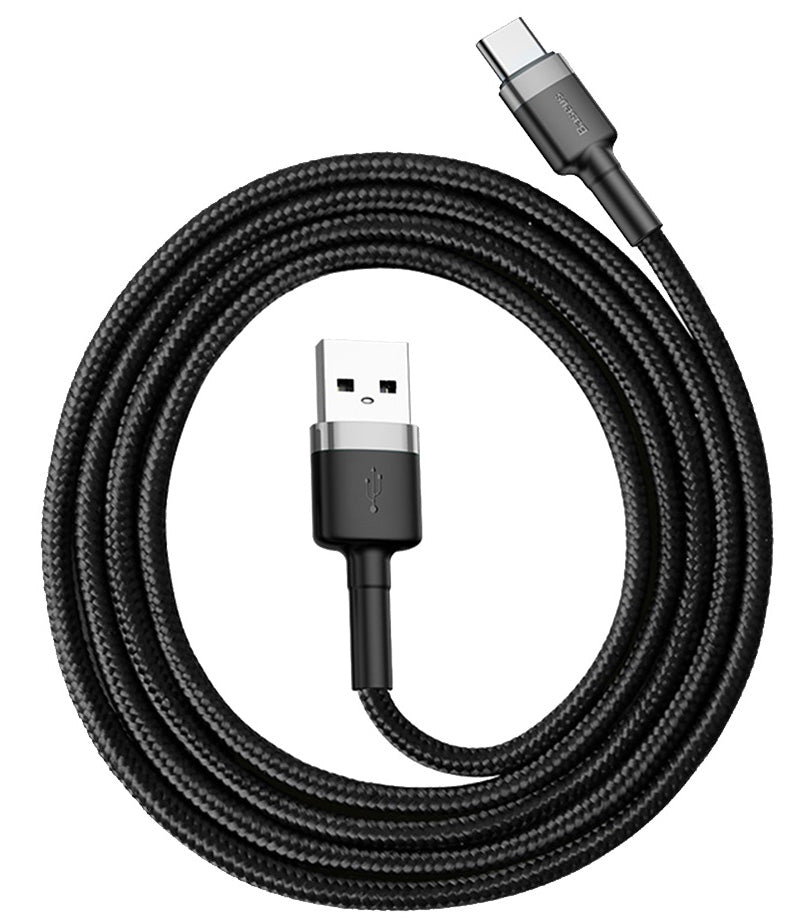 Kabel za prijenos podataka i punjenje USB-A - USB-C Baseus Cafule, 60W, 1m, Sivi CATKLF-BG1