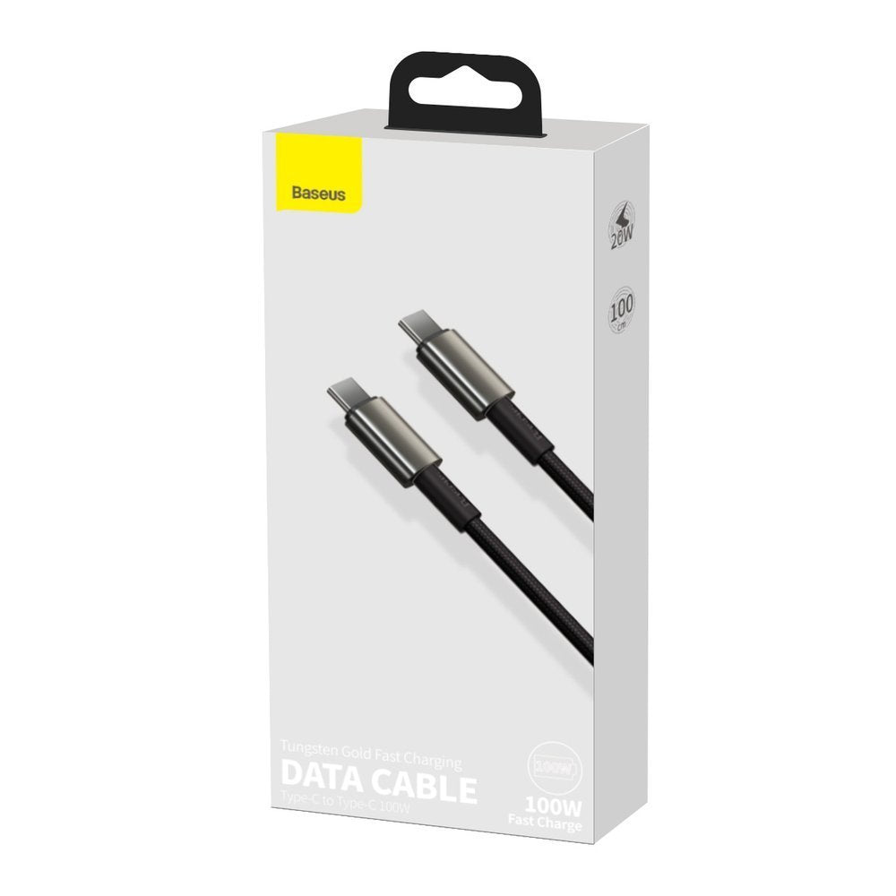 Kabel za Prijenos Podataka i Punjenje USB-C - USB-C Baseus Tungsten Gold, 100W, 2m, Crni CATWJ-A01