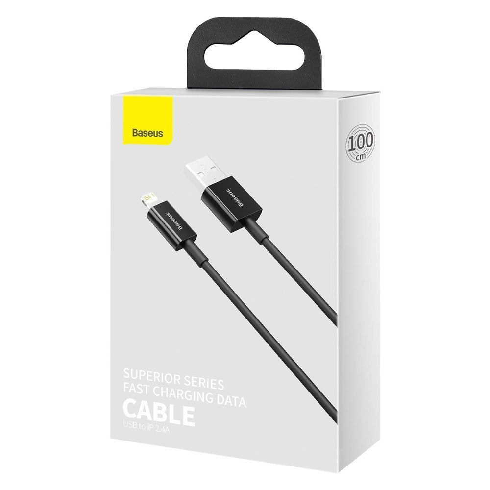 Kabel za Prijenos Podataka i Punjenje USB-A - Lightning Baseus Superior Series, 20W, 1m, Crni CALYS-A01