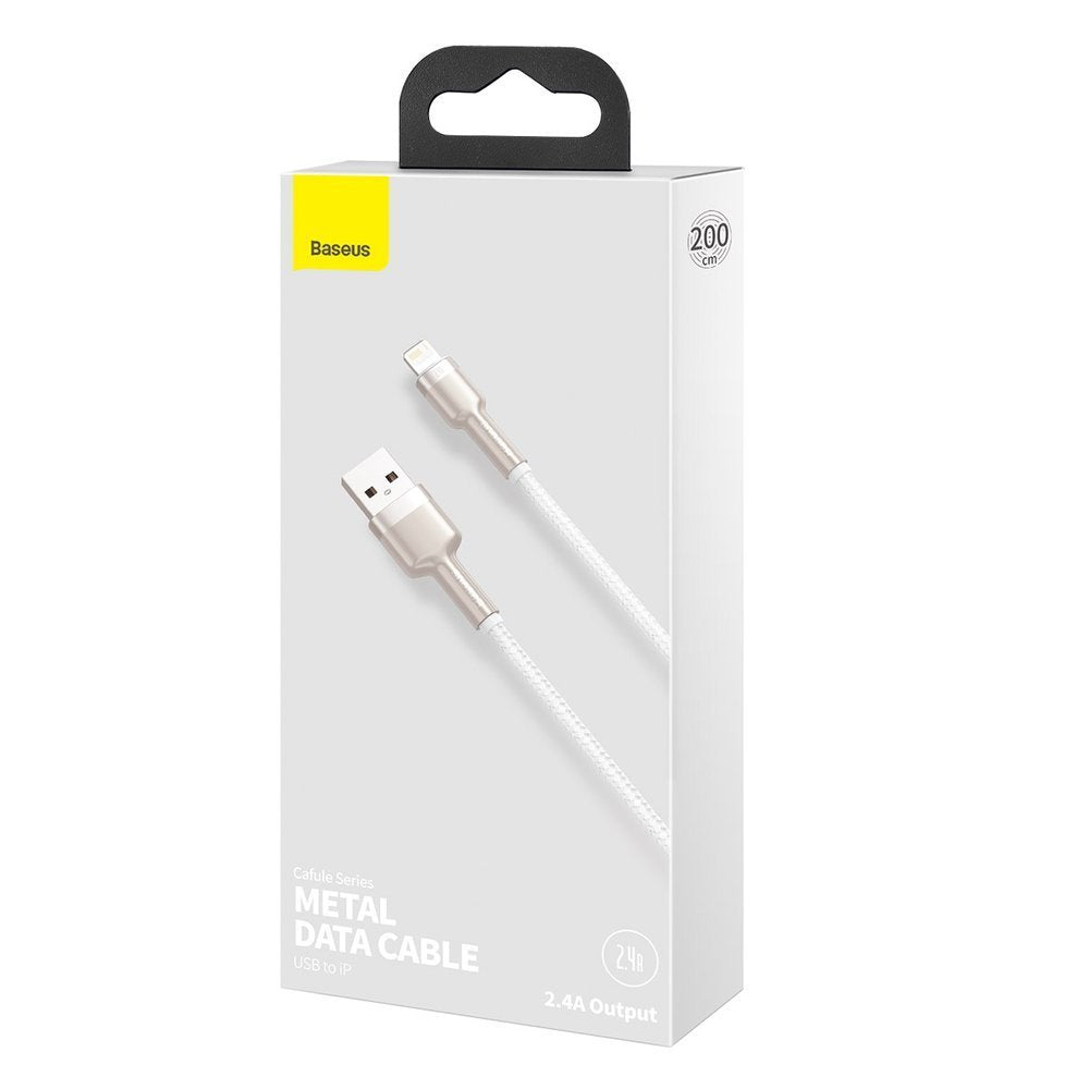 Kabel za Prijenos Podataka i Punjenje USB-A - Lightning Baseus Cafule Metal Series, 18W, 1m, Bijeli CALJK-A02