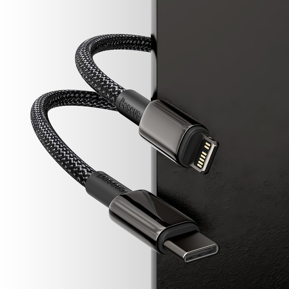 Kabel za Prijenos Podataka i Punjenje USB-C - Lightning Baseus Tungsten Gold, 20W, 1m, Crni CATLWJ-01