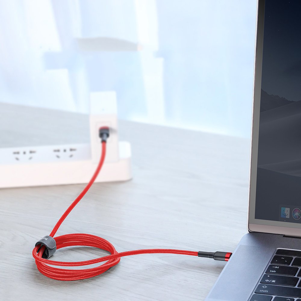 Kabel za Prijenos Podataka i Punjenje USB-C - USB-C Baseus Cafule, 60W, 2m, Crveni CATKLF-H09