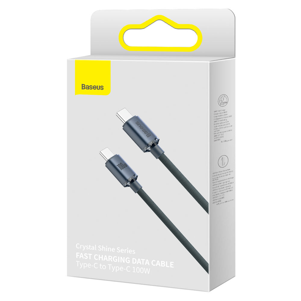 Kabel za Prijenos Podataka i Punjenje USB-C - USB-C Baseus Crystal Shine Series, 100W, 2m, Crni CAJY000701