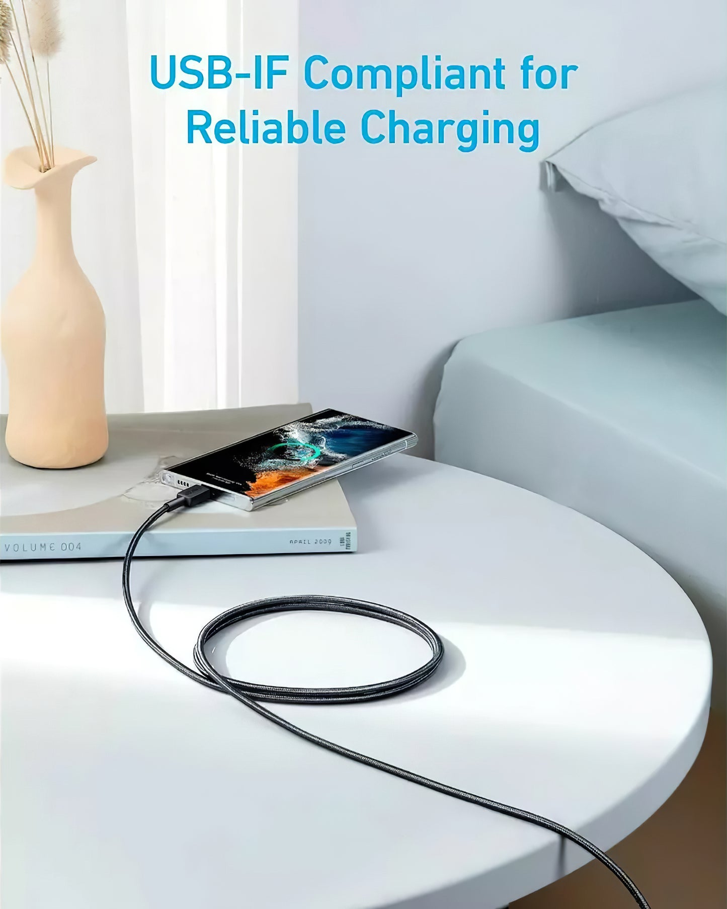 Kabel za prijenos podataka i punjenje USB-C - USB-C Anker 322, 60W, 0.9m, Crni A81F5G11