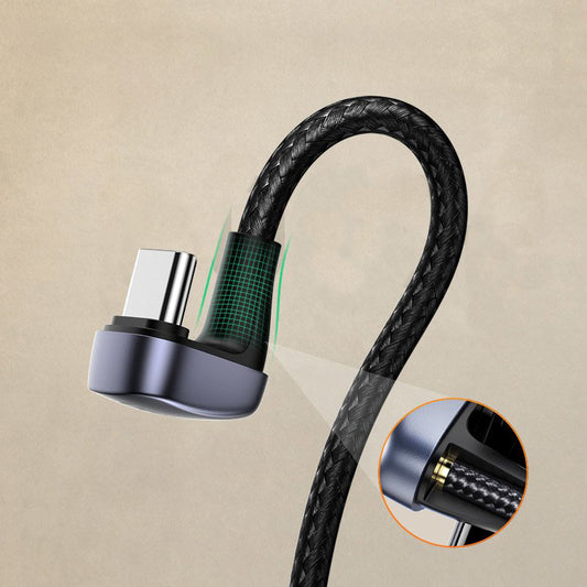 Kabel za Prijenos Podataka i Punjenje USB-A - USB-C UGREEN US311 Angled, 18W, 1m, Sivi
