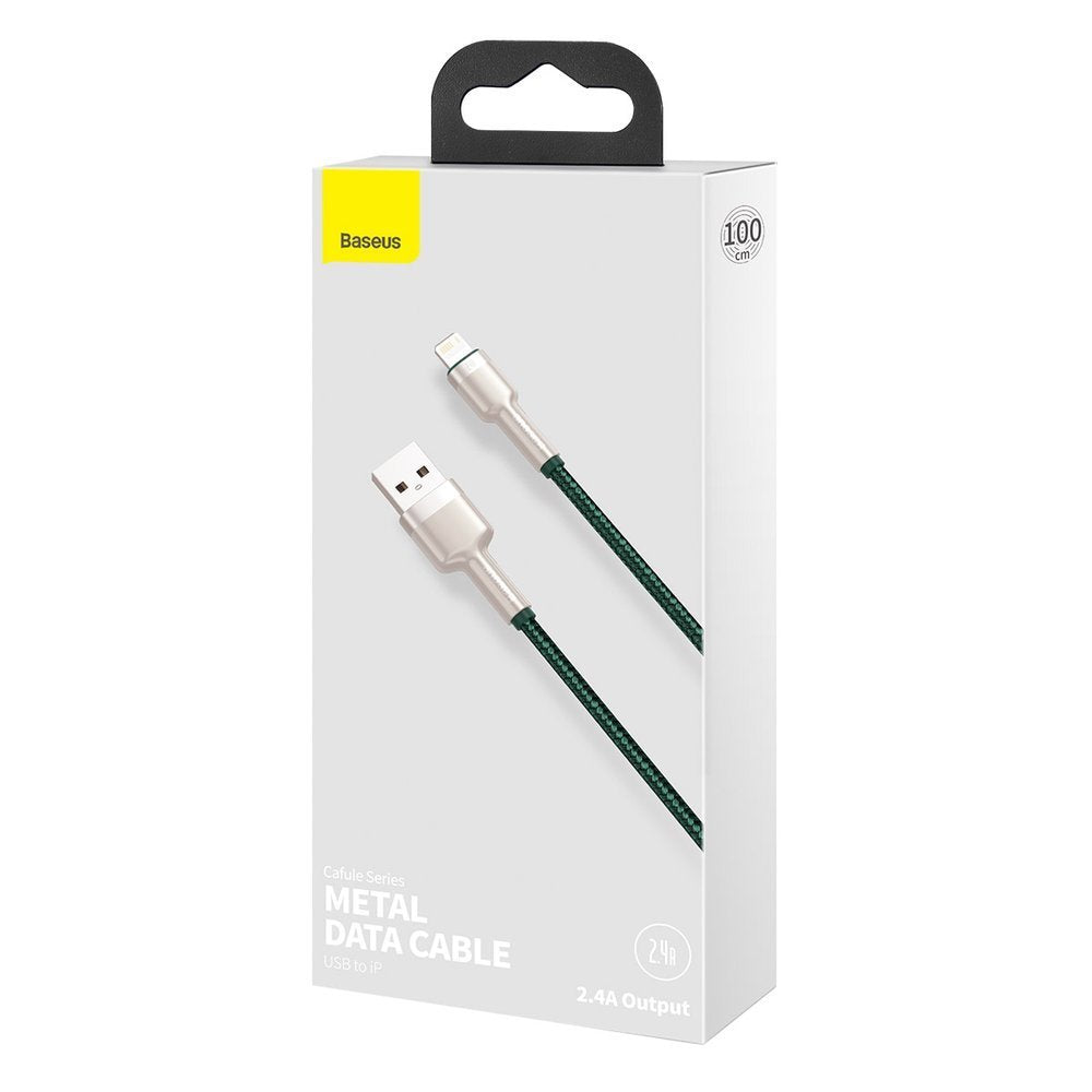 Kabel za podatke i punjenje USB-A - Lightning Baseus Cafule Metal Series, 18W, 1m, Zeleni CALJK-A06