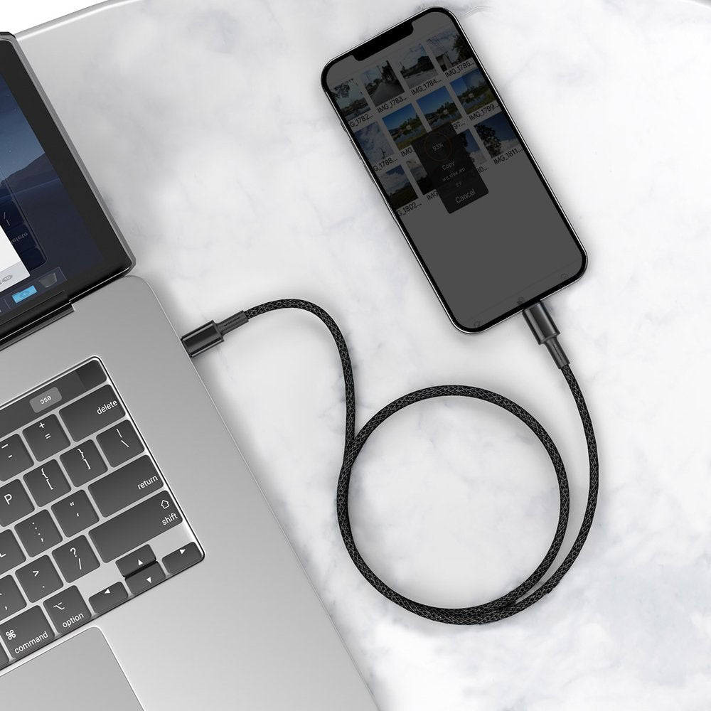 Kabel za Prijenos Podataka i Punjenje USB-C - Lightning Baseus High Density Braided, 20W, 1m, Crni CATLGD-01