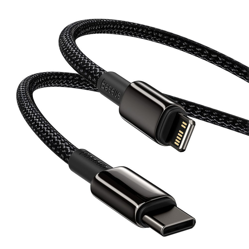 Kabel za Prijenos Podataka i Punjenje USB-C - Lightning Baseus Tungsten Gold, 20W, 1m, Crni CATLWJ-01