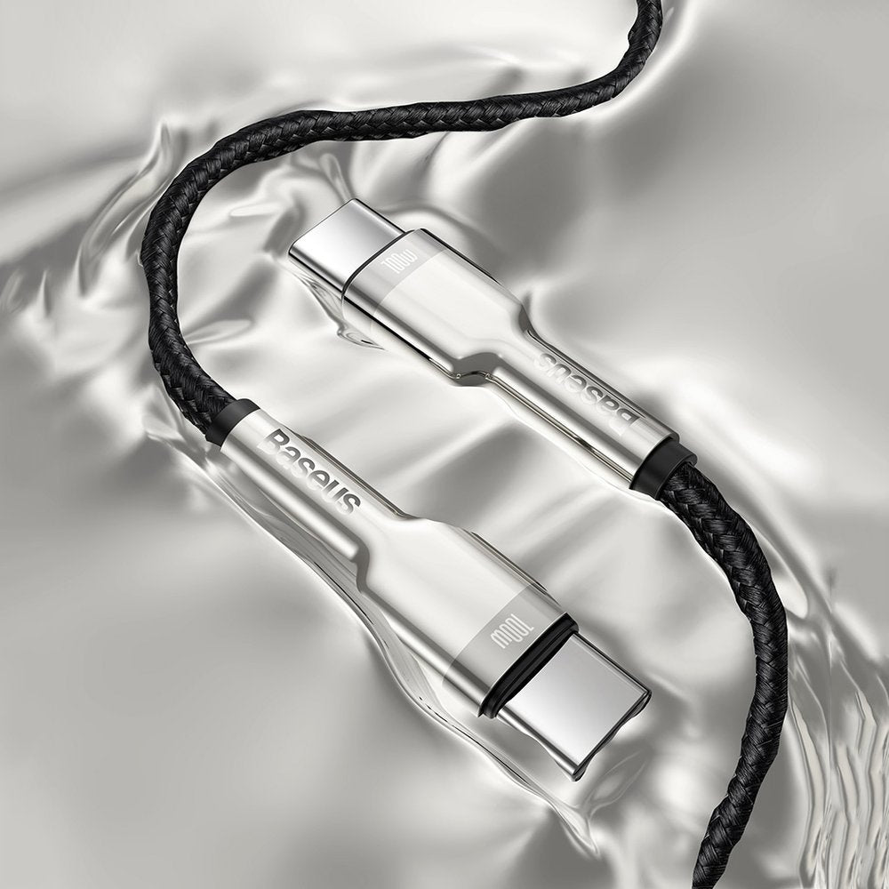 Kabel za Prijenos Podataka i Punjenje USB-C - USB-C Baseus Cafule Metal Series, 100W, 1m, Crni CATJK-C01