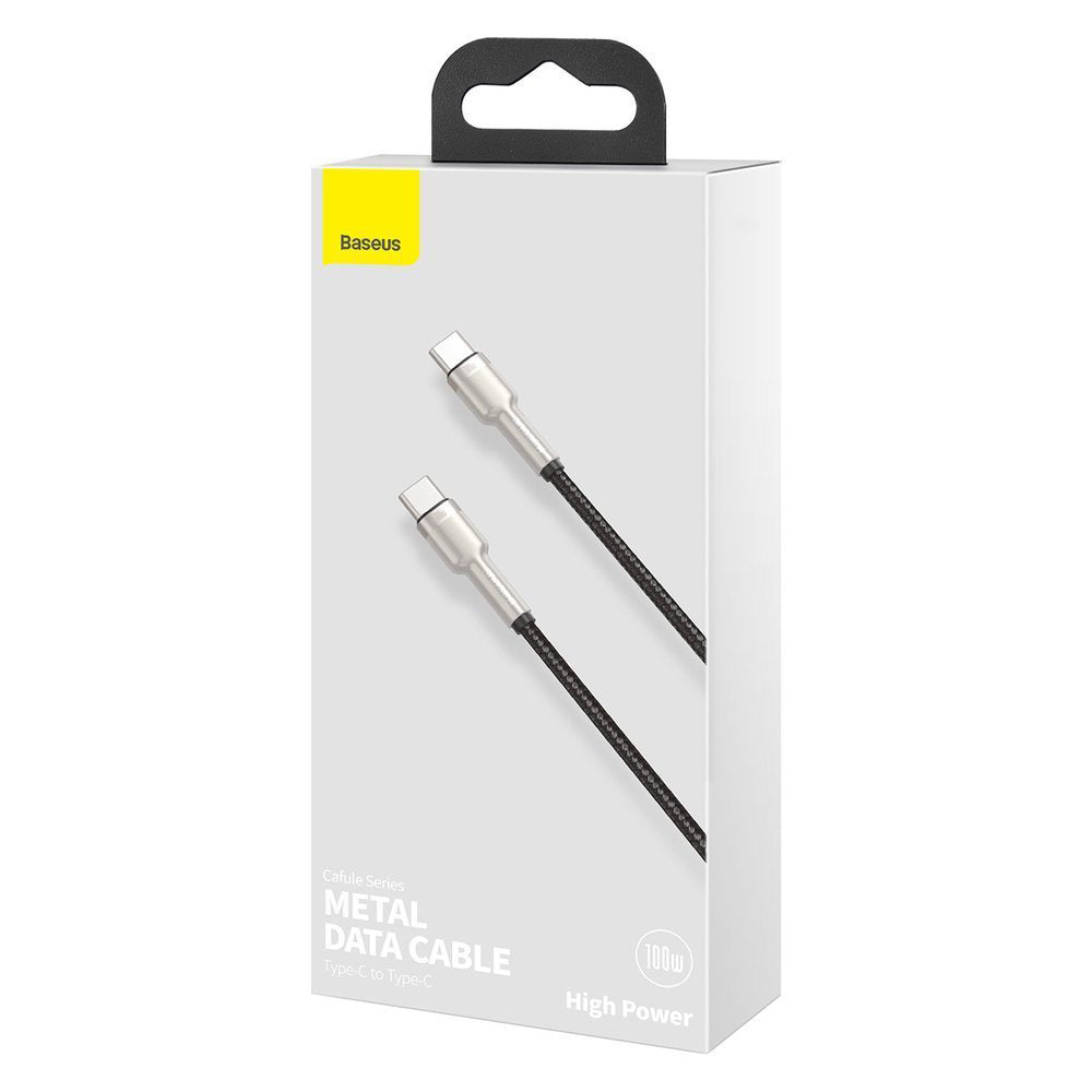 Kabel za Prijenos Podataka i Punjenje USB-C - USB-C Baseus Cafule Metal Series, 100W, 1m, Crni CATJK-C01