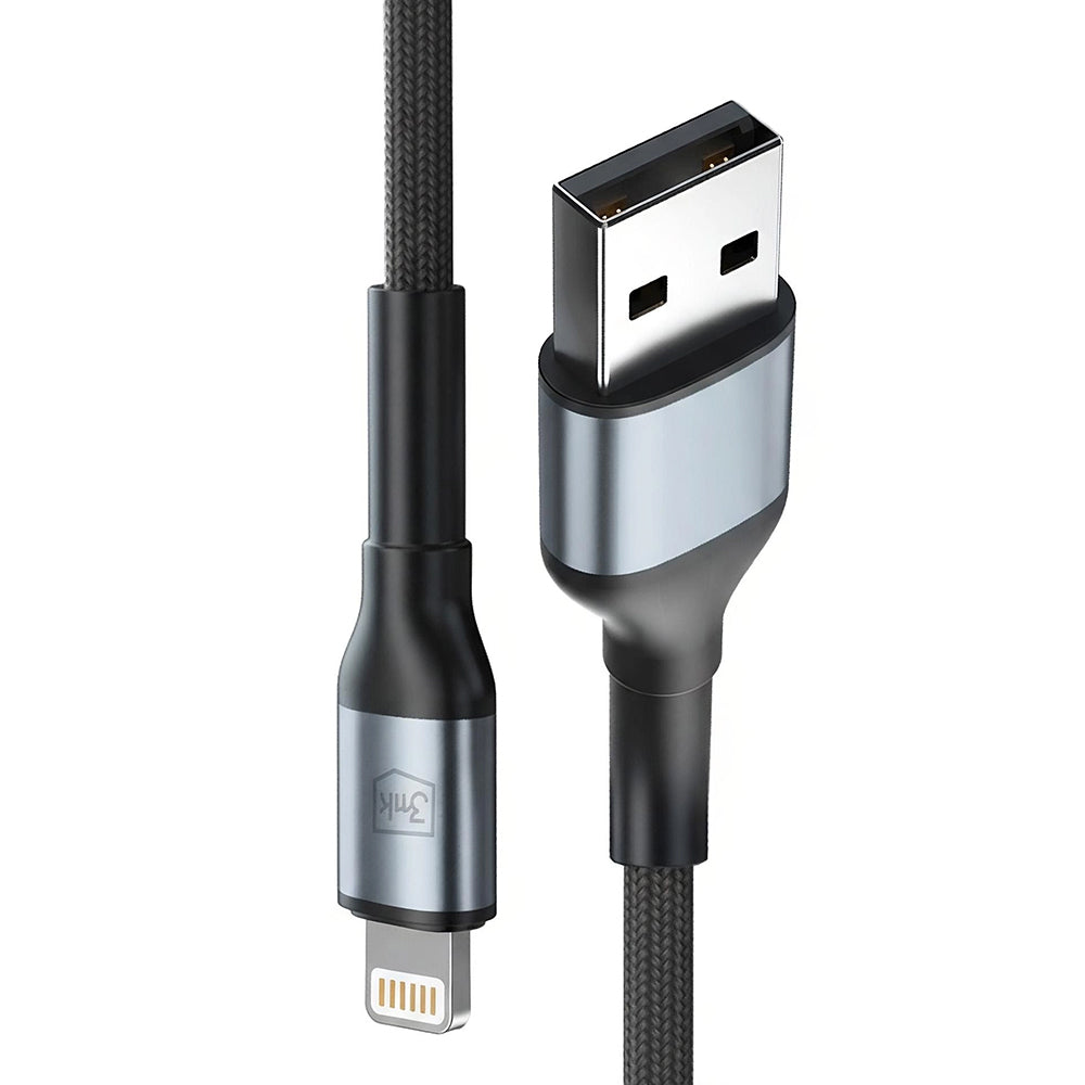 Kabel za podatke i punjenje USB-A - Lightning 3MK Hyper N, 12W, 1m, Crni