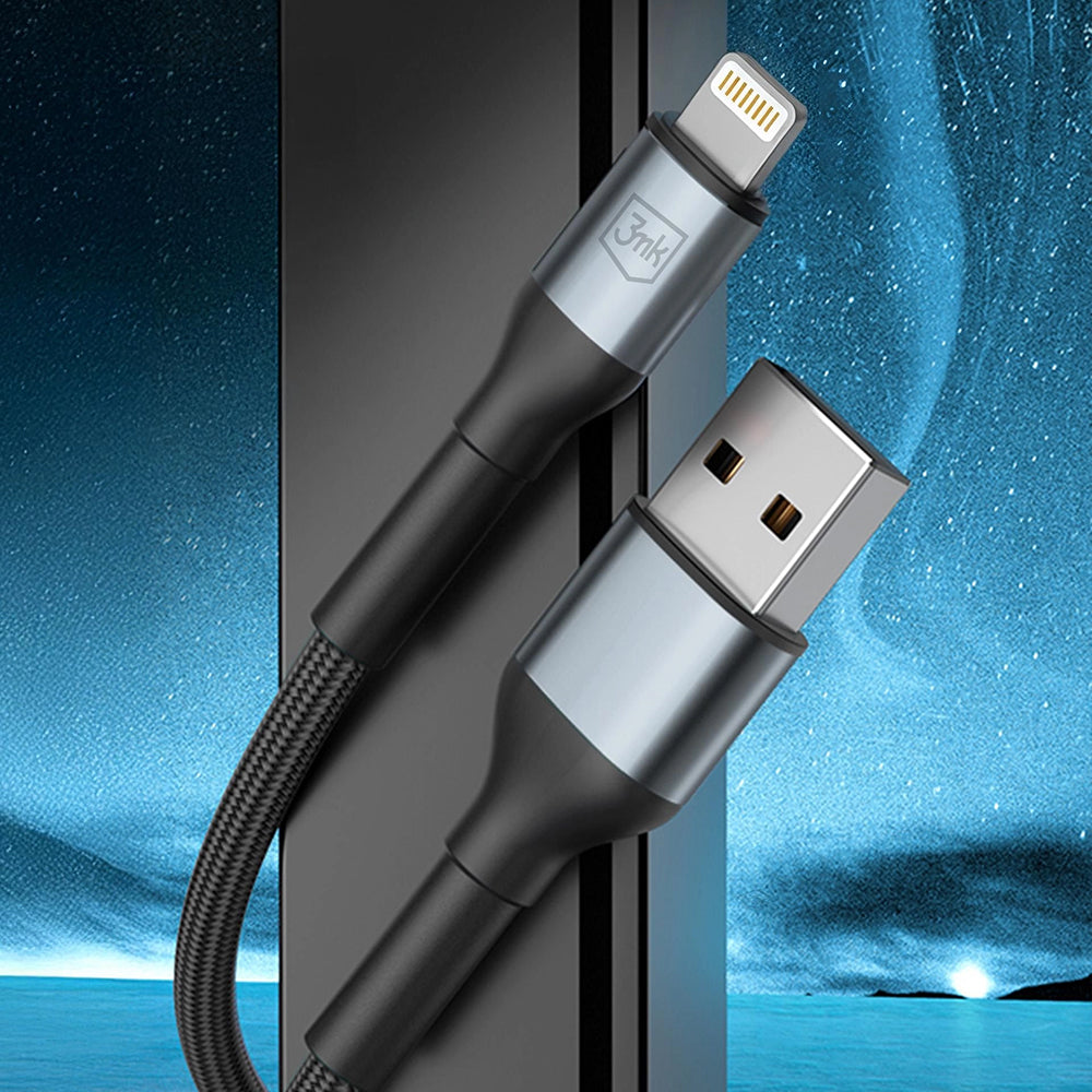 Kabel za podatke i punjenje USB-A - Lightning 3MK Hyper N, 12W, 1m, Crni