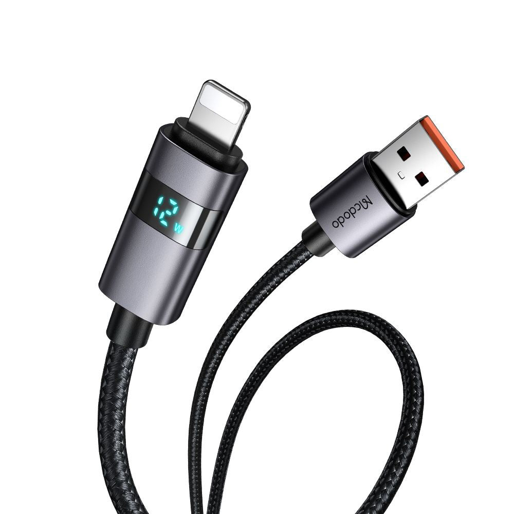 Kabel za podatke i punjenje USB-A - Lightning McDodo CA-6490 Display, 18W, 1.2m, Crni
