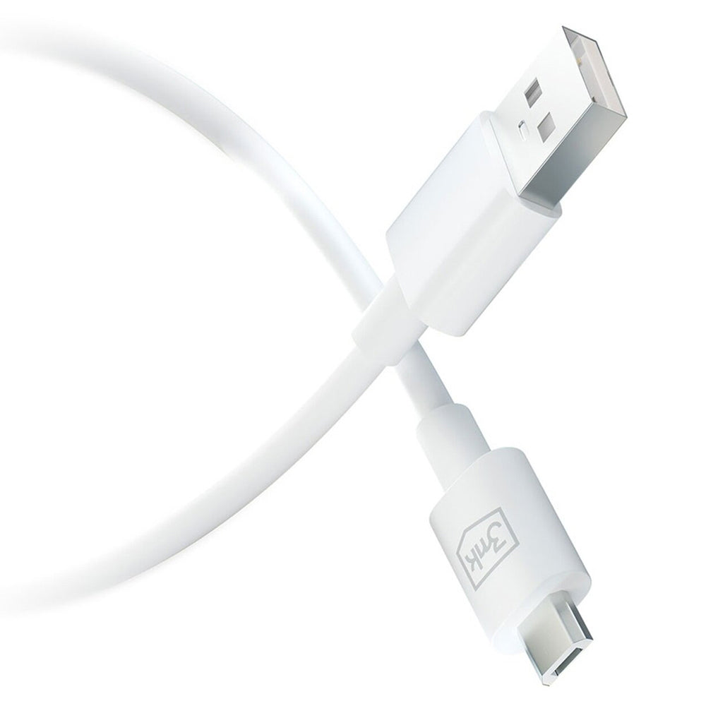 Kabel za podatke i punjenje USB-A - microUSB 3MK Hyper, 18W, 1.2m, Bijeli