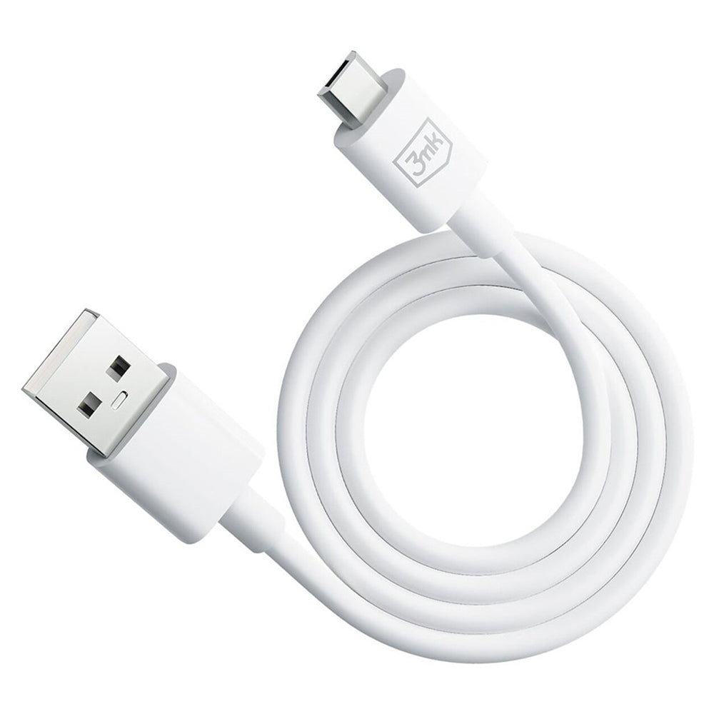 Kabel za podatke i punjenje USB-A - microUSB 3MK Hyper, 18W, 1.2m, Bijeli