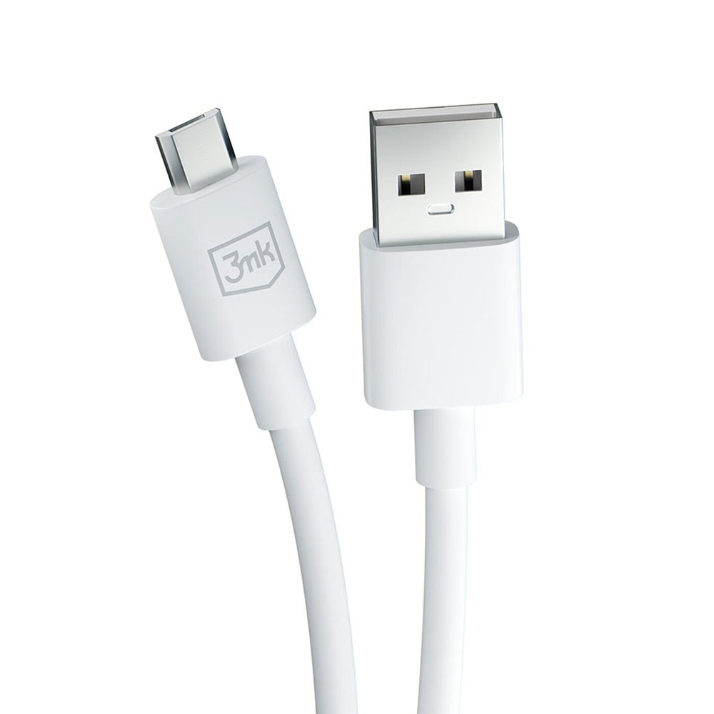 Kabel za podatke i punjenje USB-A - microUSB 3MK Hyper, 18W, 1.2m, Bijeli