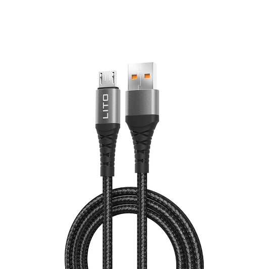 Kabel za podatke i punjenje USB-A - microUSB Lito LD08V, 18W, 1m, Crni