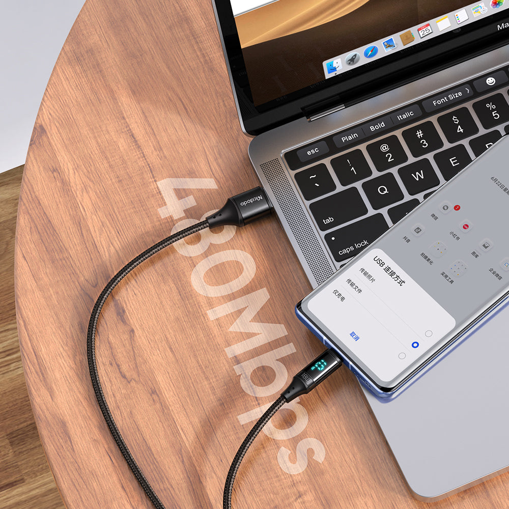 Kabel za podatke i punjenje USB-A - microUSB McDodo CA-1070 Display, 18W, 1.2m, Crni