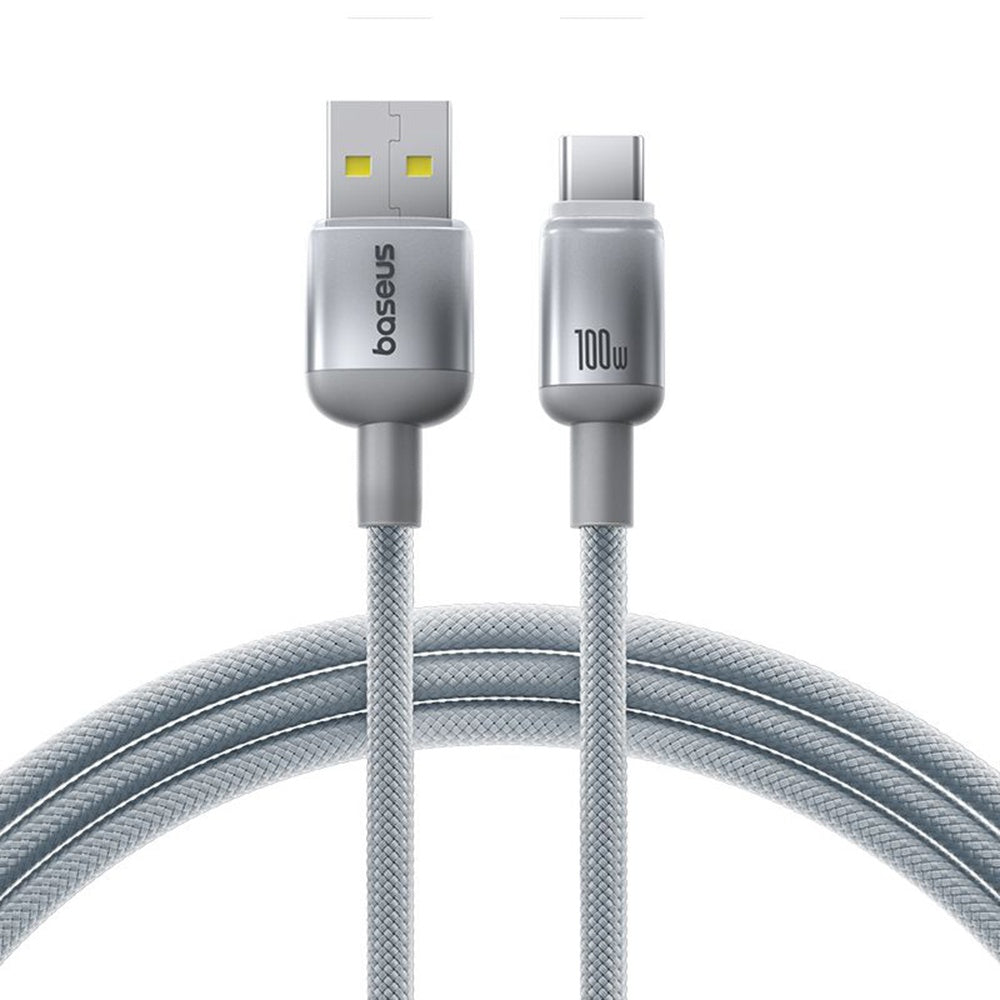 USB-A - USB-C kabel za prijenos podataka i punjenje Baseus Discolor, 100W, 2m, Srebrni E0420803