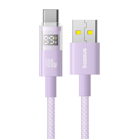 Kabel za podatke i punjenje USB-A - USB-C Baseus Display 2, 100W, 1m, Ljubičasti P10382701511-00