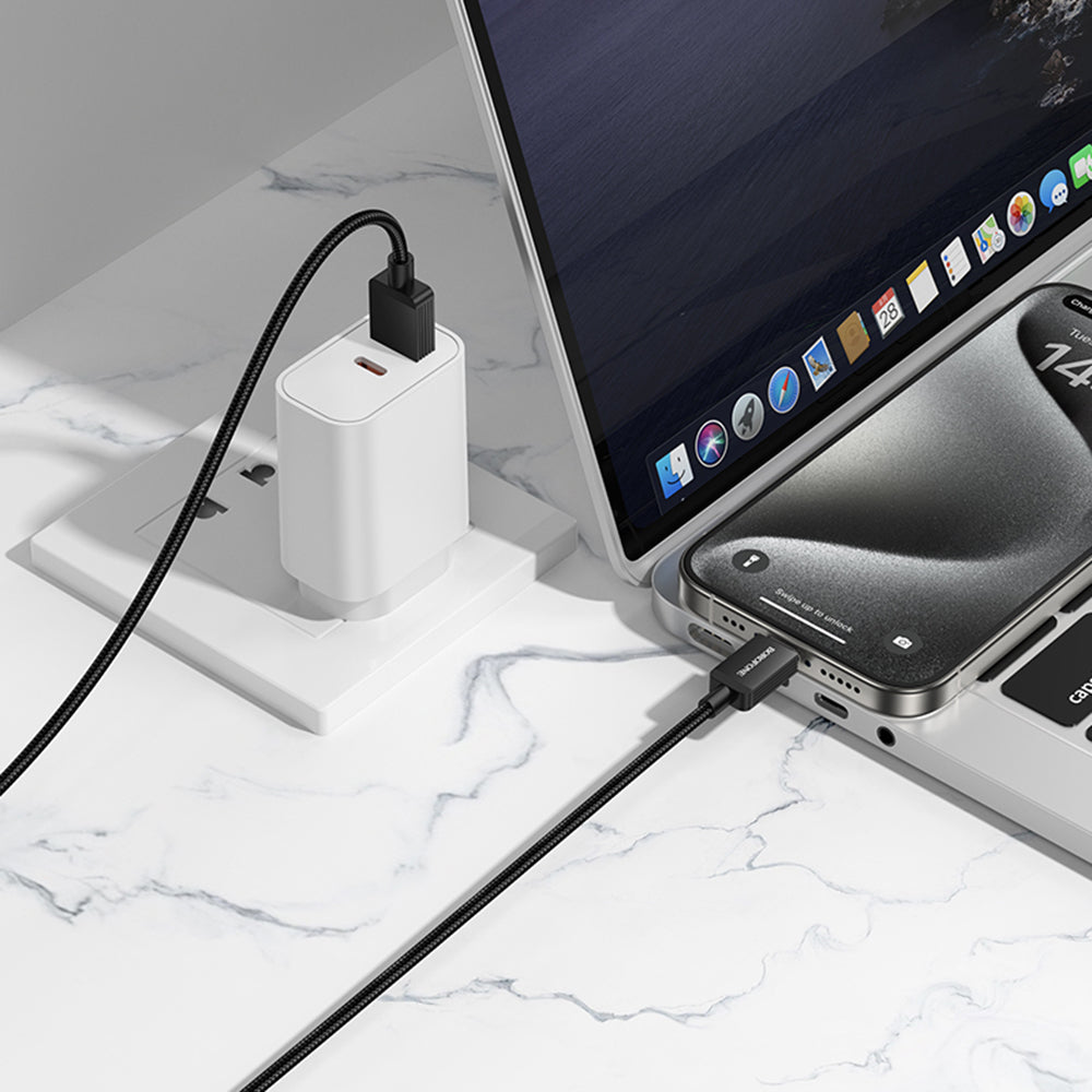Kabel za podatke i punjenje USB-A - USB-C Borofone BX120 Placer, 18W, 1m, Crni