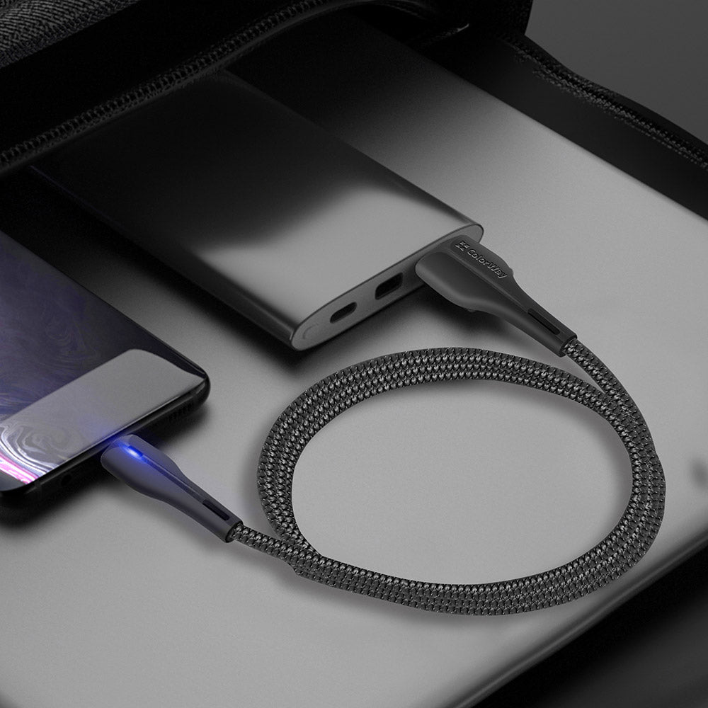 Kabel za podatke i punjenje USB-A - USB-C ColorWay CW-CBUC034, 18W, 1m, Crni
